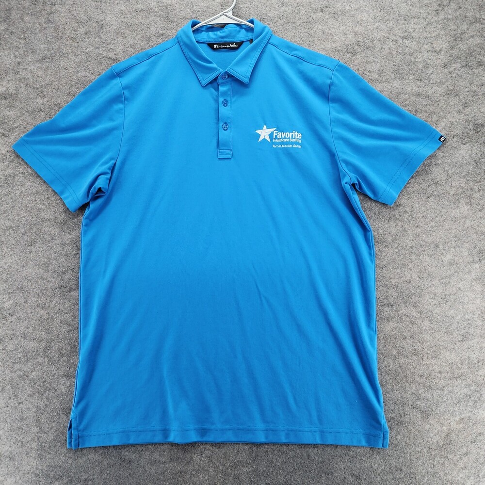 Travis Mathew Polo Shirt Mens Extra Large Short Sleeve Blue Golf